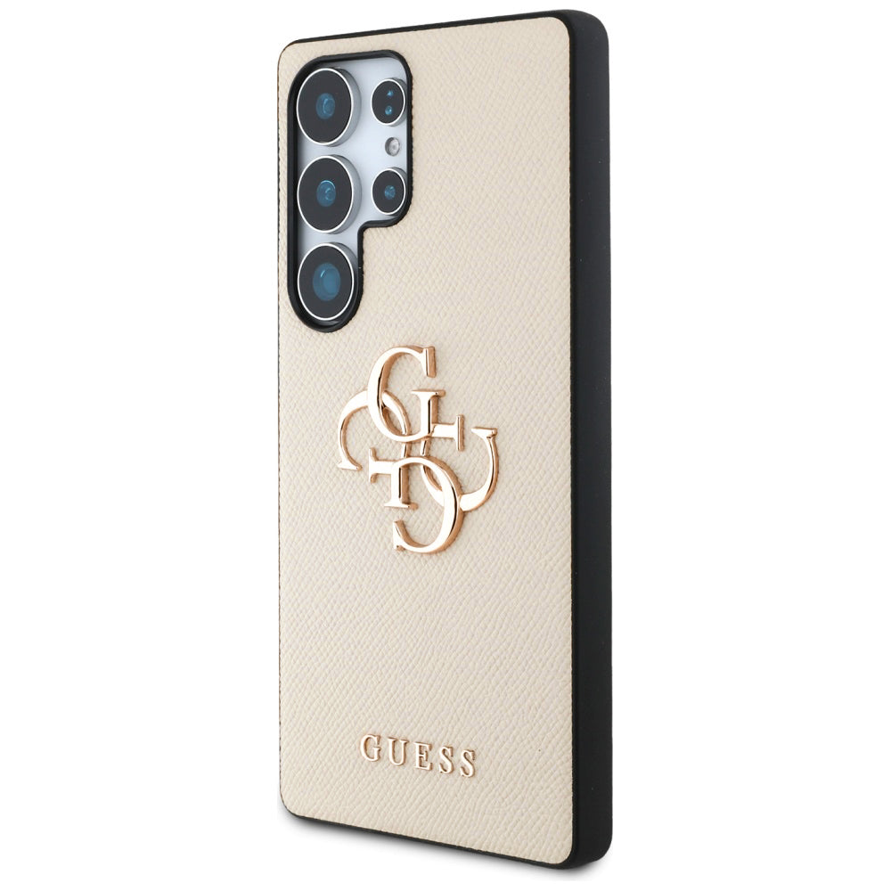 Ovitek za Samsung Galaxy S25 Ultra S938, Guess, 4G Grained Big and Classic Logo, Bež