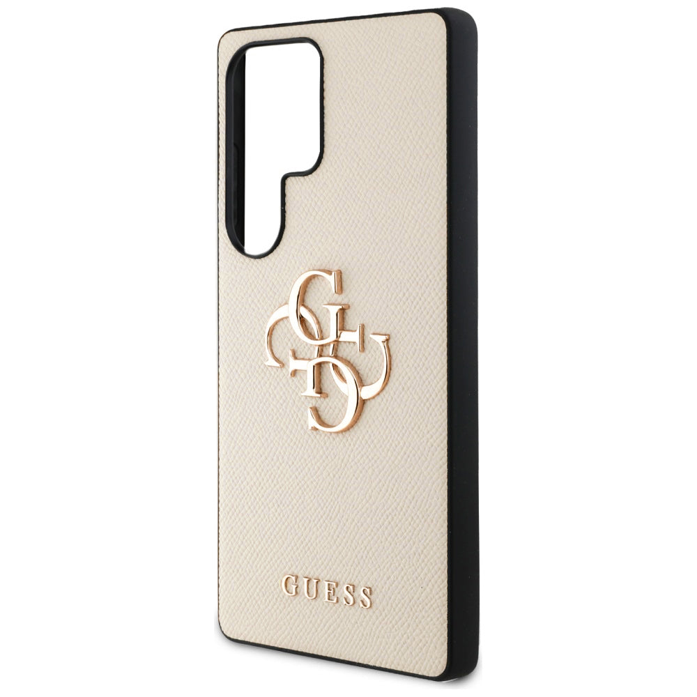 Ovitek za Samsung Galaxy S25 Ultra S938, Guess, 4G Grained Big and Classic Logo, Bež