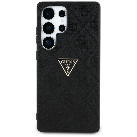 Ovitek za Samsung Galaxy S25 Ultra S938, Guess, Grained Hot Stamp 4G Triangle, Črn