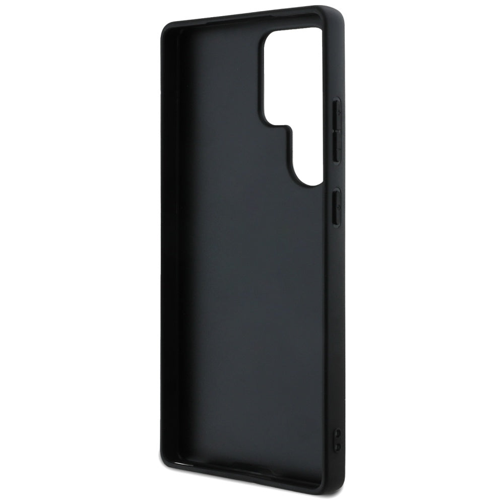 Ovitek za Samsung Galaxy S25 Ultra S938, Guess, Grained Hot Stamp 4G Triangle, Črn