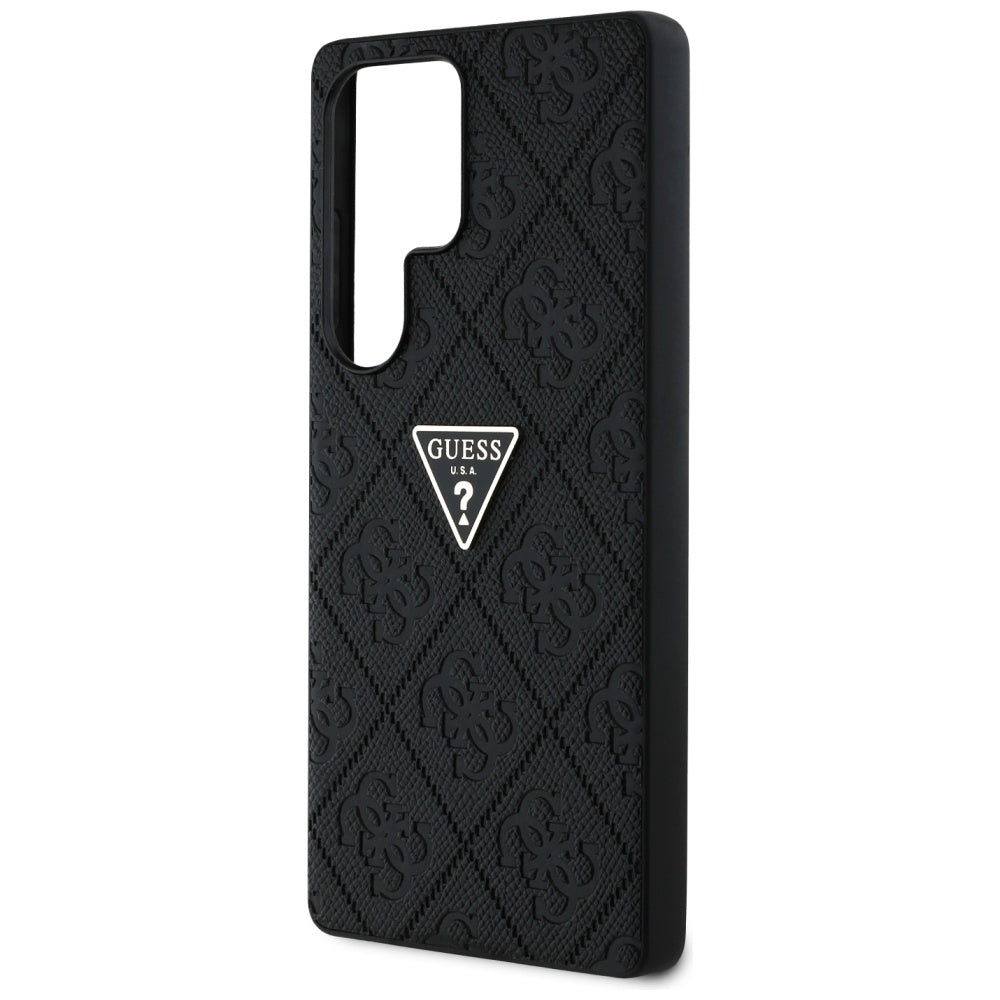 Ovitek za Samsung Galaxy S25 Ultra S938, Guess, Grained Hot Stamp 4G Triangle, Črn