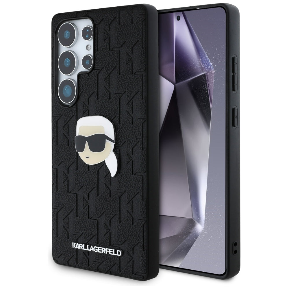 Ovitek za Samsung Galaxy S25 Ultra S938, Karl Lagerfeld, Monogram Karl's Head, Črna
