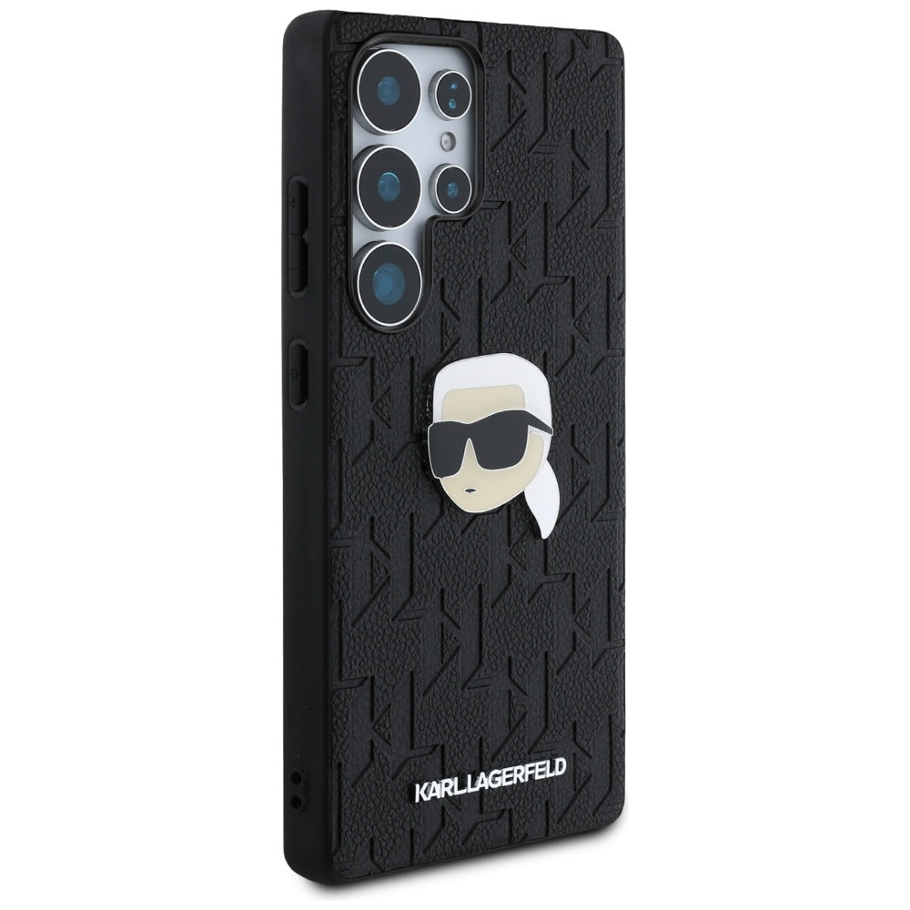 Ovitek za Samsung Galaxy S25 Ultra S938, Karl Lagerfeld, Monogram Karl's Head, Črna