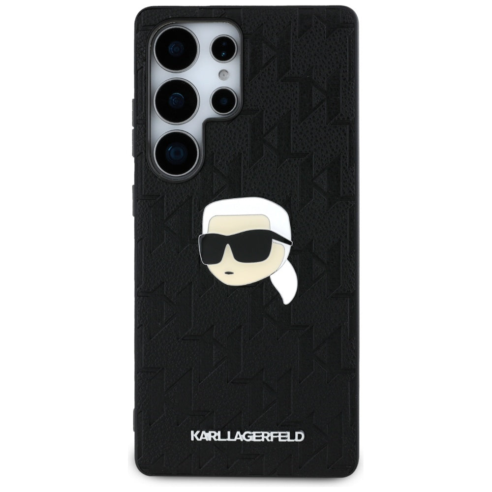 Ovitek za Samsung Galaxy S25 Ultra S938, Karl Lagerfeld, Monogram Karl's Head, Črna