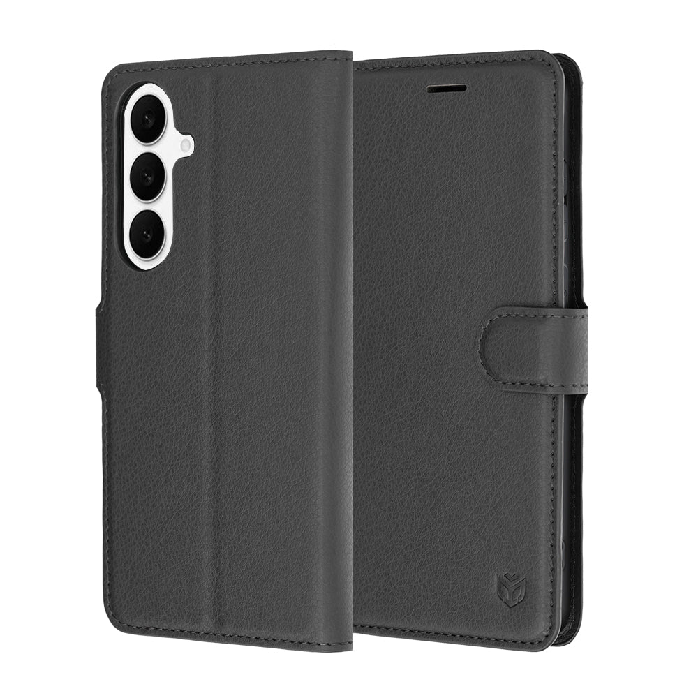 Ovitek za Samsung Galaxy S26 FE S741 / S25 FE, Techsuit, usnjen folio, črn
