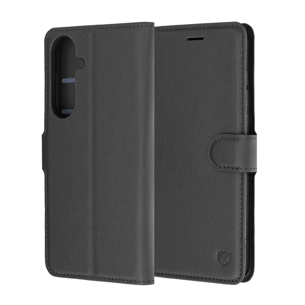 Ovitek za Samsung Galaxy S26 FE S741 / S25 FE, Techsuit, usnjen folio, črn