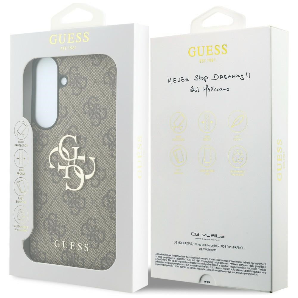 Ovitek za Samsung Galaxy S26 FE S741, Guess, 4G kovinski logotip, rjav