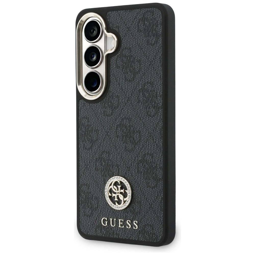 Ovitek za Samsung Galaxy S26 S942, GUESS, 4G Big Rhinestone Triangle Strap, črn
