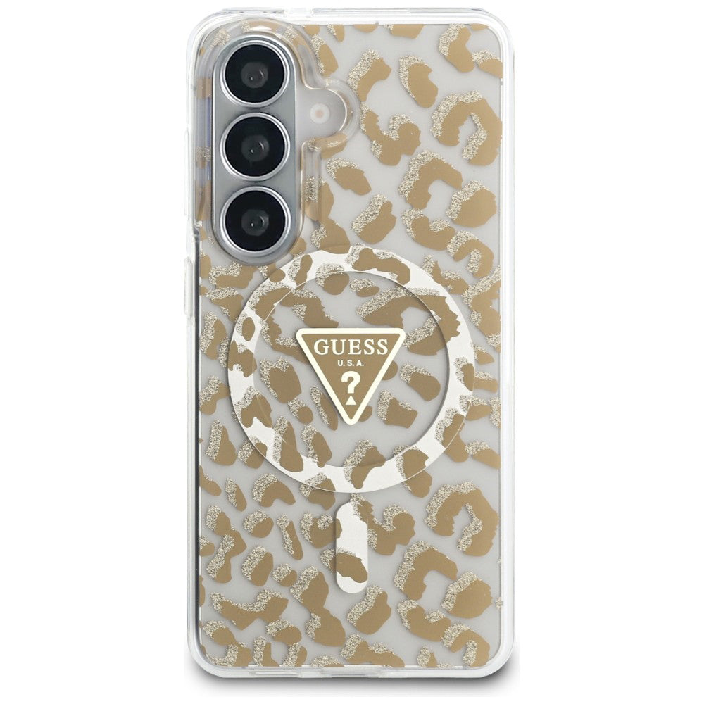 Ovitek MagSafe za Samsung Galaxy S26 S942, Guess, IML Leopard vzorec, rjava