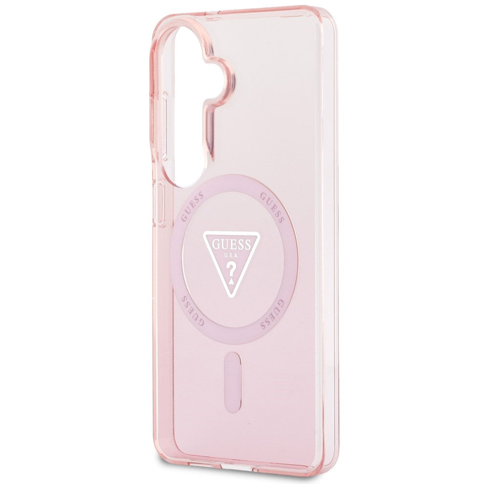 Ovitek MagSafe za Samsung Galaxy S26 S942, Guess, IML Gradient Triangle Logo, Roza