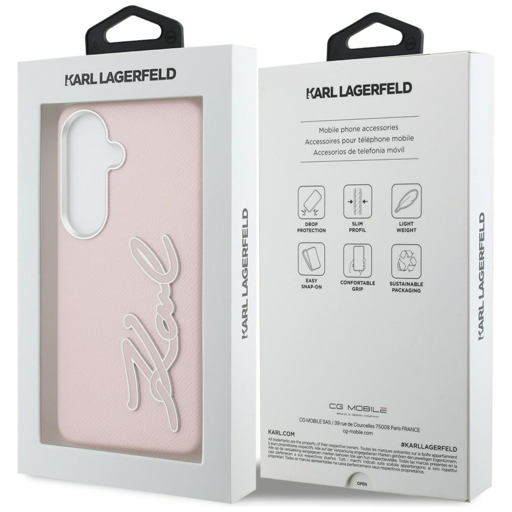 Ovitek za Samsung Galaxy S26 S942, Karl Lagerfeld, Signature Resin Logo, Roza