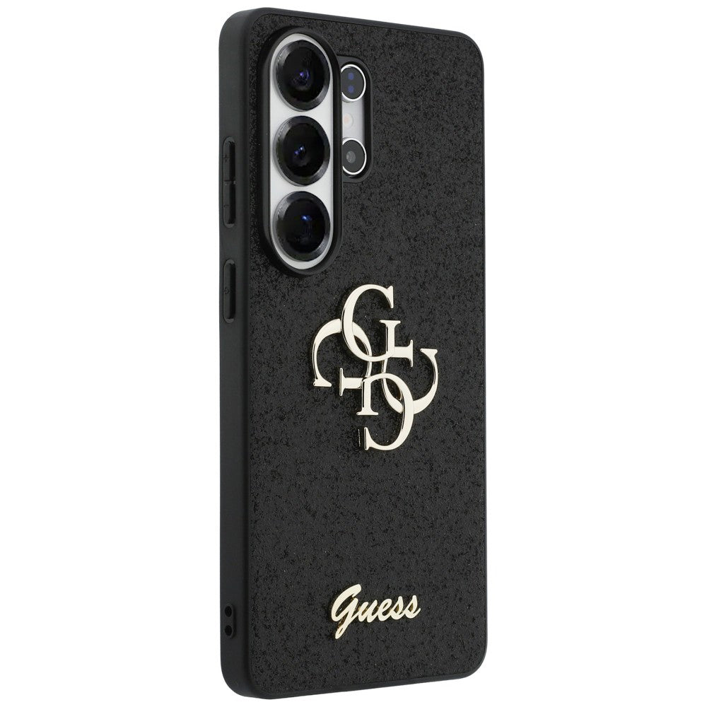 Ovitek za Samsung Galaxy S26 Ultra S948, Guess, Fixed Glitter Big 4G Metal Frame, črn
