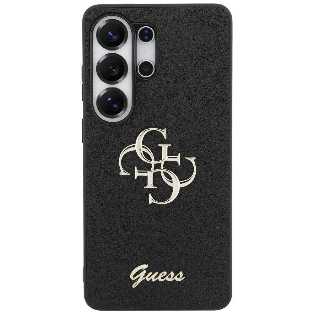 Ovitek za Samsung Galaxy S26 Ultra S948, Guess, Fixed Glitter Big 4G Metal Frame, črn
