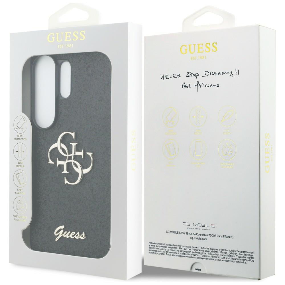 Ovitek za Samsung Galaxy S26 Ultra S948, Guess, Fixed Glitter Big 4G Metal Frame, črn