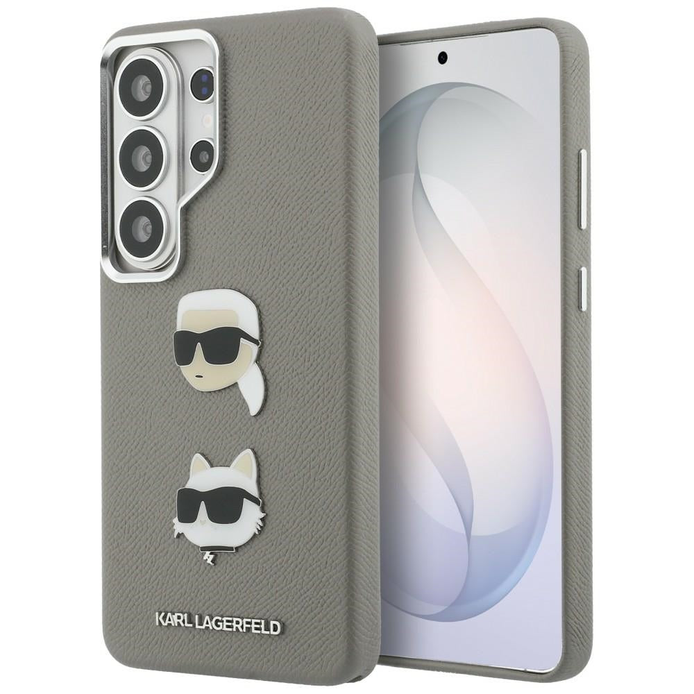 Ovitek za Samsung Galaxy S26 Ultra S948, Karl Lagerfeld, Saffiano Karl & Choupette's Head Pin, Siv