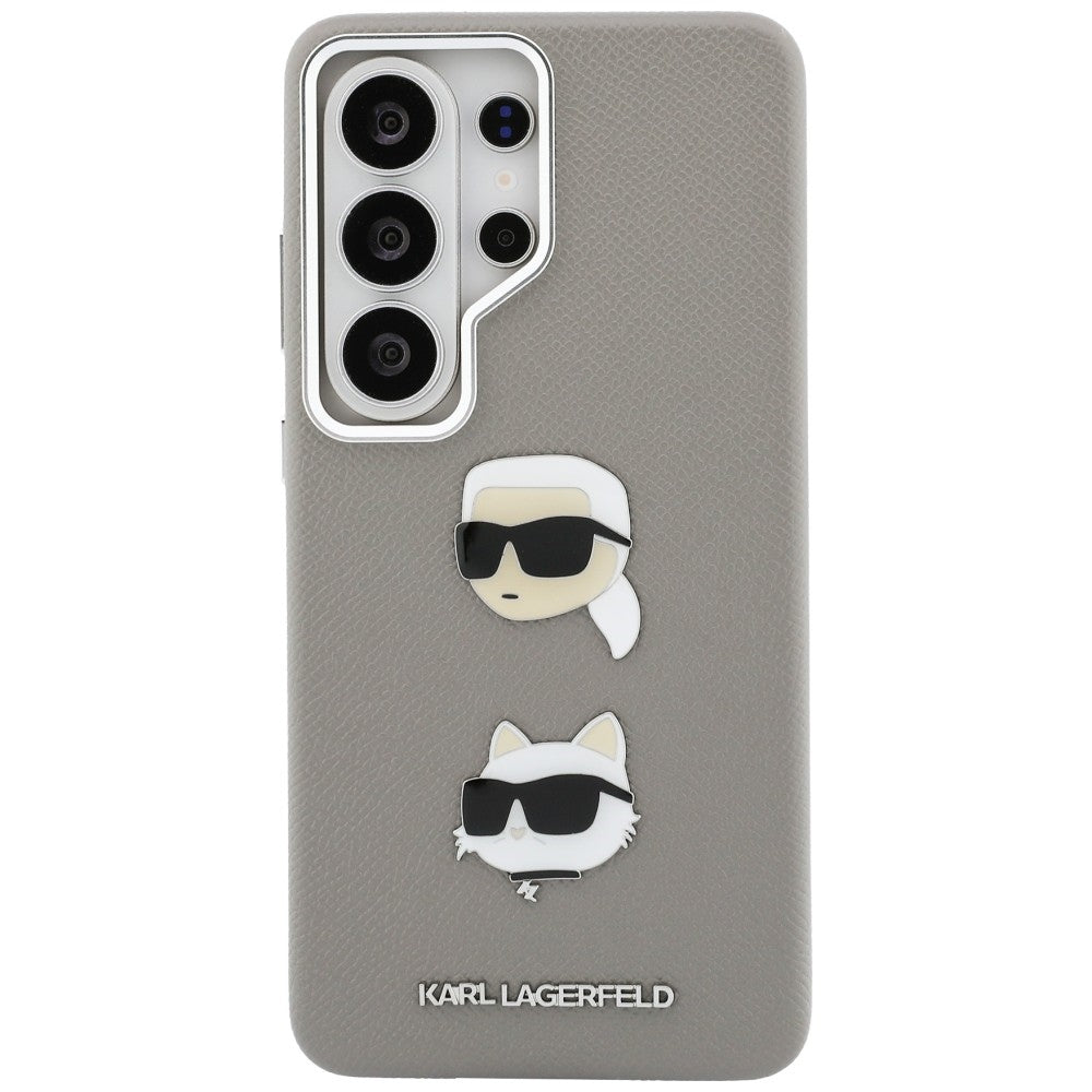 Ovitek za Samsung Galaxy S26 Ultra S948, Karl Lagerfeld, Saffiano Karl & Choupette's Head Pin, Siv