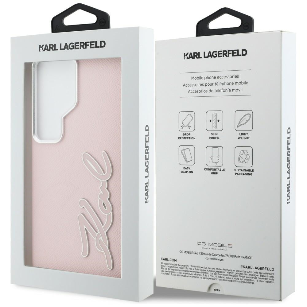 Ovitek za Samsung Galaxy S26 Ultra S948, Karl Lagerfeld, Signature Resin Logo, Roza
