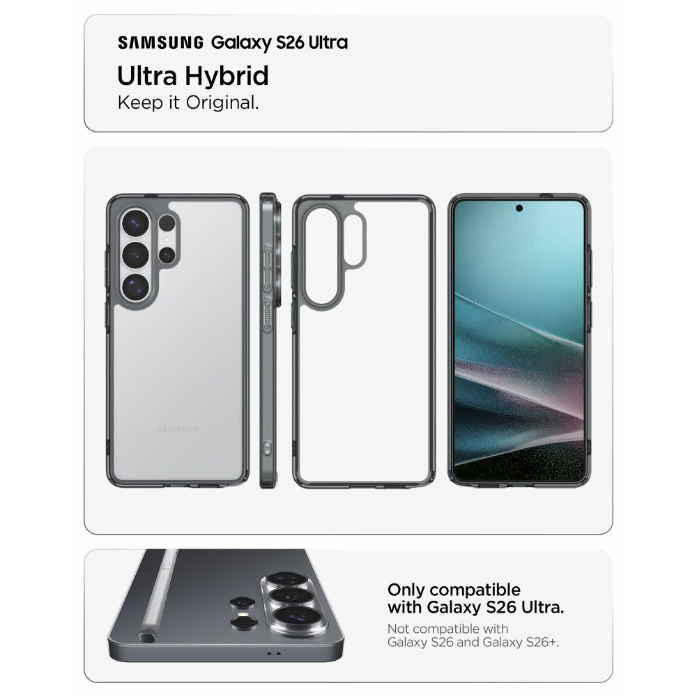 Ovitek za Samsung Galaxy S26 Ultra S948, Spigen, Ultra Hybrid, Dimljena