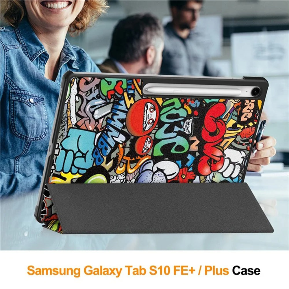 Ovitek za Samsung Galaxy Tab S10 FE+, Techsuit, FoldPro Urban Vibe, večbarven