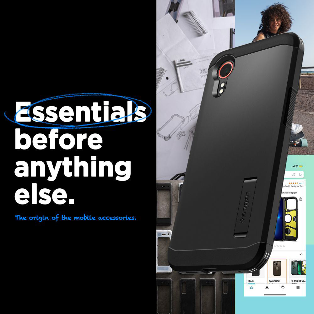 Ovitek za Samsung Galaxy Xcover7 G556, Spigen, Tough Armor, Črn ACS07505