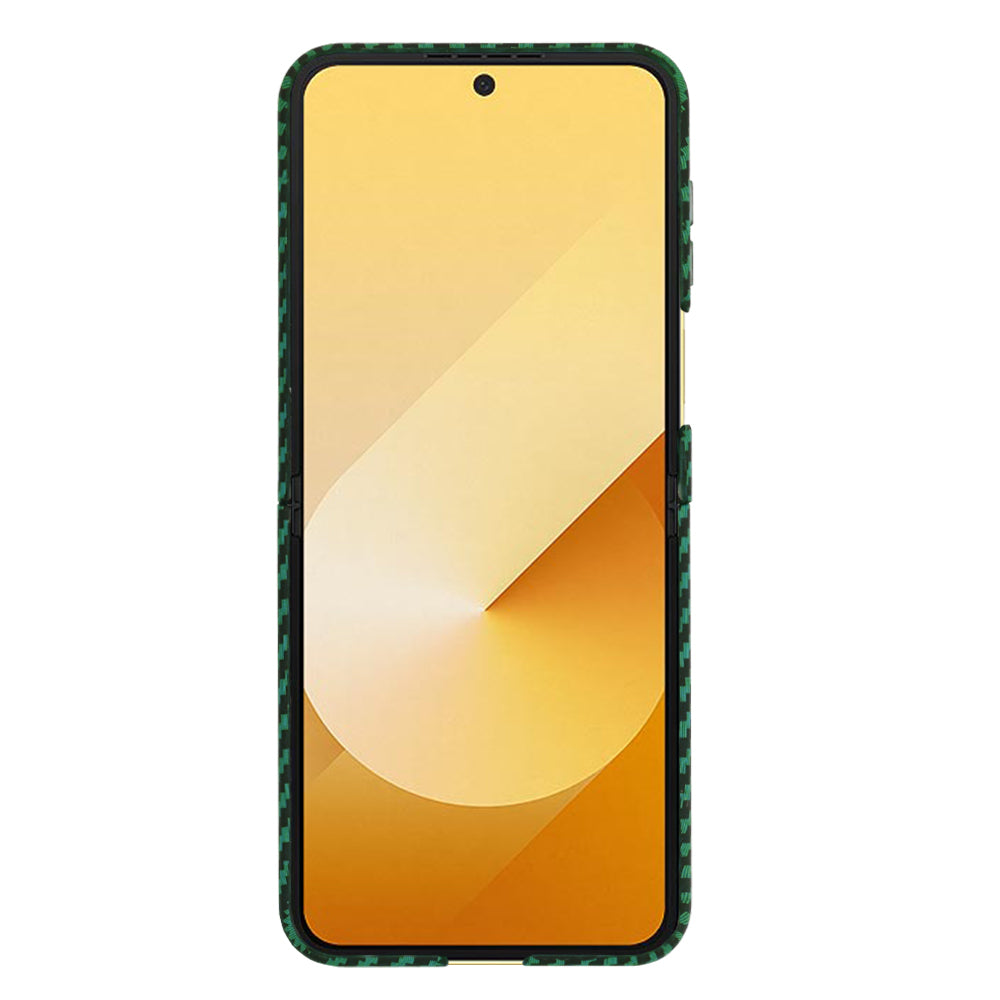 Ovitek za Samsung Galaxy Z Flip7 FE F761 / Z Flip6 F741, Techsuit, Carbonite FiberShell, Zelen
