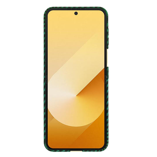 Ovitek za Samsung Galaxy Z Flip7 FE F761 / Z Flip6 F741, Techsuit, Carbonite FiberShell, Zelen