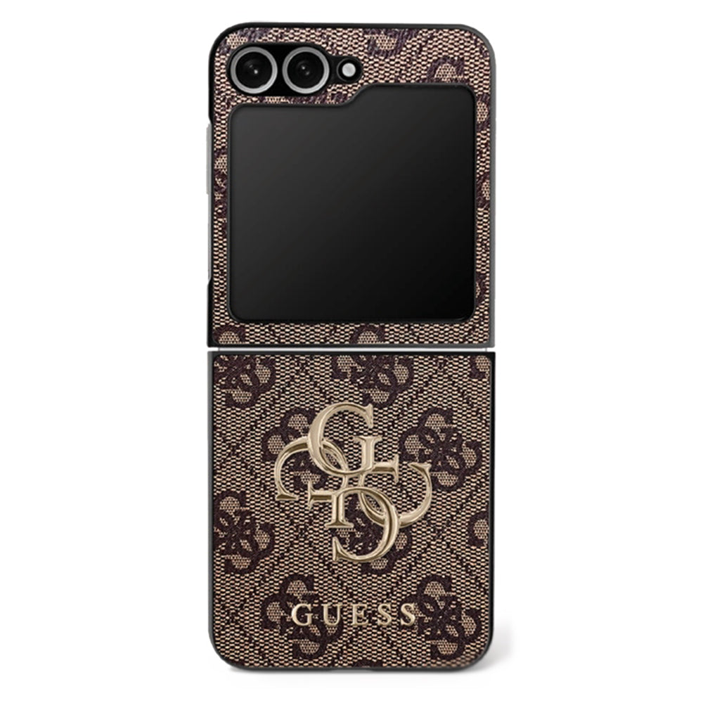 Ovitek za Samsung Galaxy Z Flip7 F766, Guess, 4G Metal Logo, Rjava