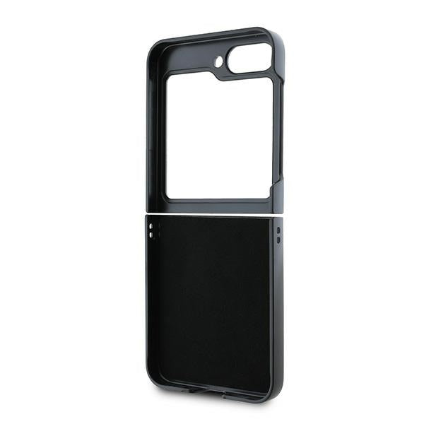 Ovitek za Samsung Galaxy Z Flip7 FE F761 / Z Flip6 F741, Karl Lagerfeld, Saffiano Karl & Choupette Metal, črn