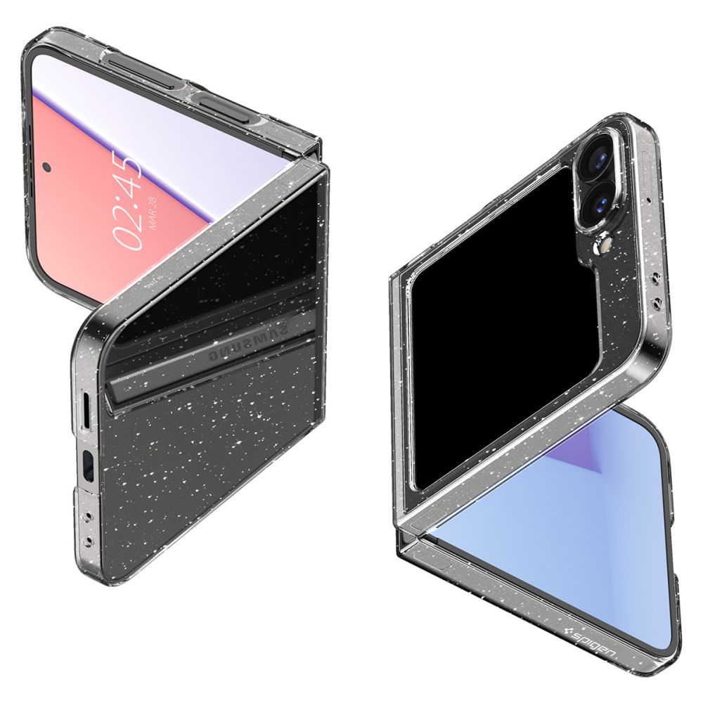 Ovitek za Samsung Galaxy Z Flip7 FE F761 / Z Flip6 F741, Spigen, Air Skin Gliiter, Prozoren