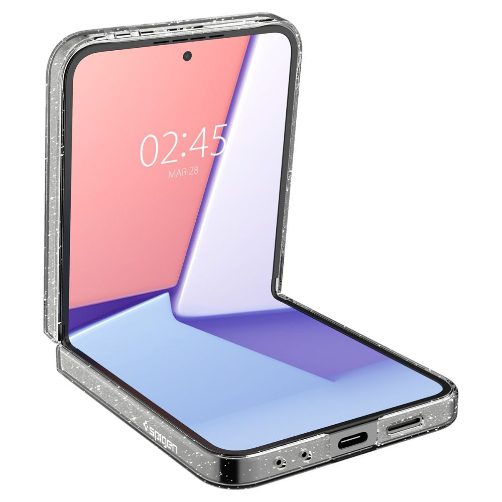 Ovitek za Samsung Galaxy Z Flip7 FE F761 / Z Flip6 F741, Spigen, Air Skin Gliiter, Prozoren
