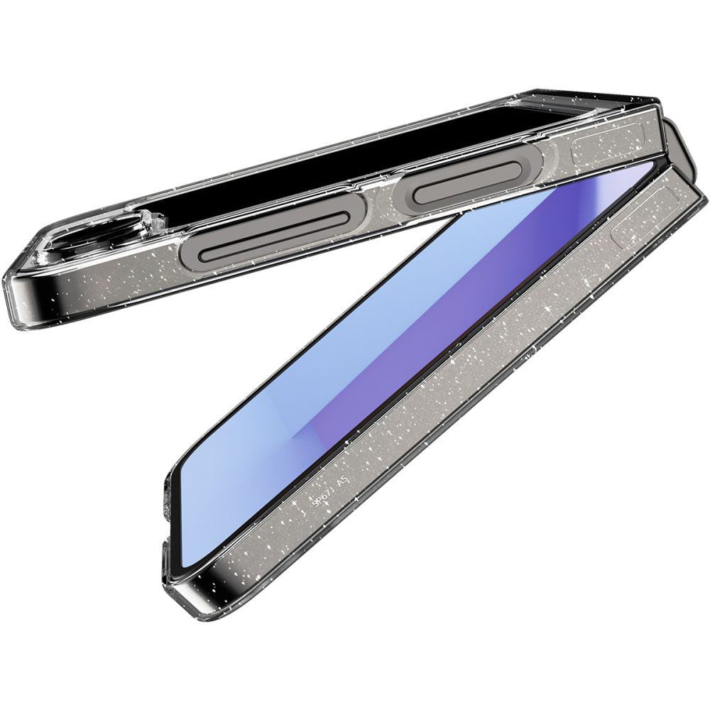 Ovitek za Samsung Galaxy Z Flip7 FE F761 / Z Flip6 F741, Spigen, Air Skin Gliiter, Prozoren