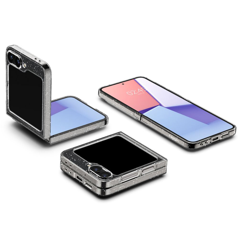 Ovitek za Samsung Galaxy Z Flip7 FE F761 / Z Flip6 F741, Spigen, Air Skin Gliiter, Prozoren