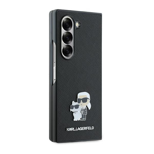 Ovitek za Samsung Galaxy Z Fold6 F956, Karl Lagerfeld, Saffiano Karl & Choupette Metal, črn
