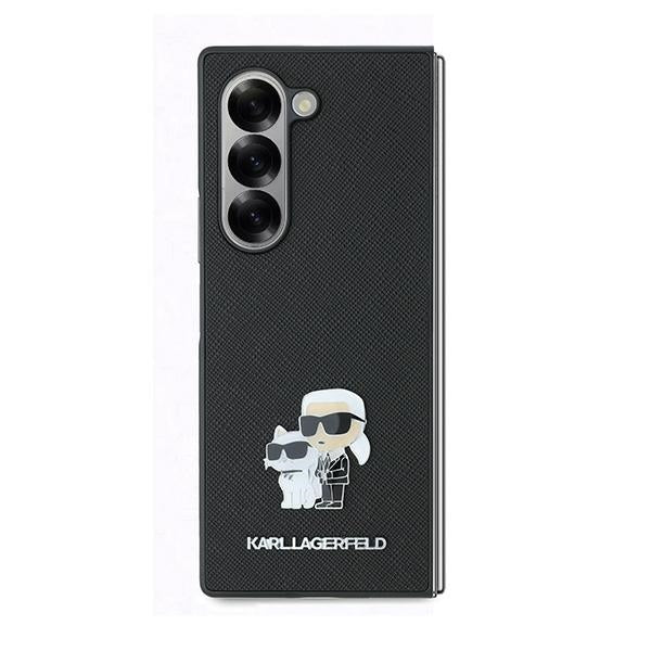 Ovitek za Samsung Galaxy Z Fold6 F956, Karl Lagerfeld, Saffiano Karl & Choupette Metal, črn