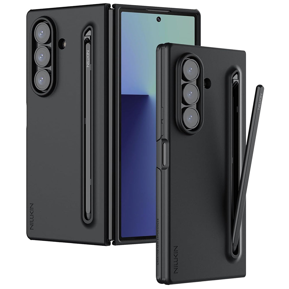 Ovitek za Samsung Galaxy Z Fold7 F966, Nillkin, Flex Pure s držalom za S-Pen, črn