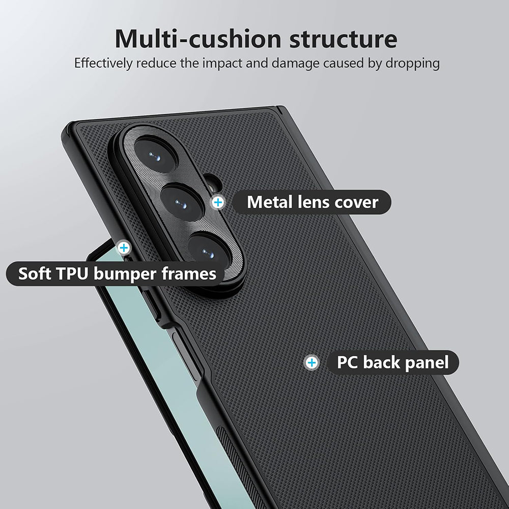 Ovitek za Samsung Galaxy Z Fold7 F966, Nillkin, Super Frosted Shield, Črn