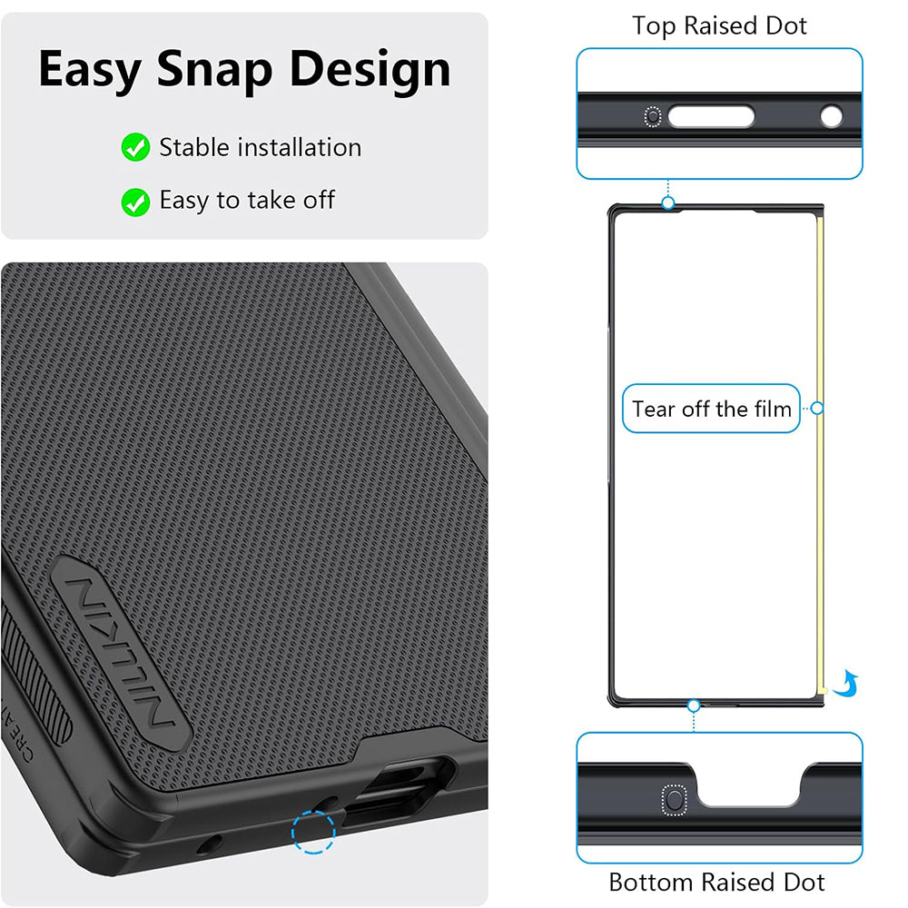 Ovitek za Samsung Galaxy Z Fold7 F966, Nillkin, Super Frosted Shield, Črn