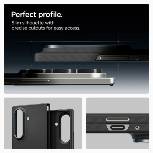 Ovitek za Samsung Galaxy Z Fold7 F966, Spigen, Air Skin, črn ACS09555