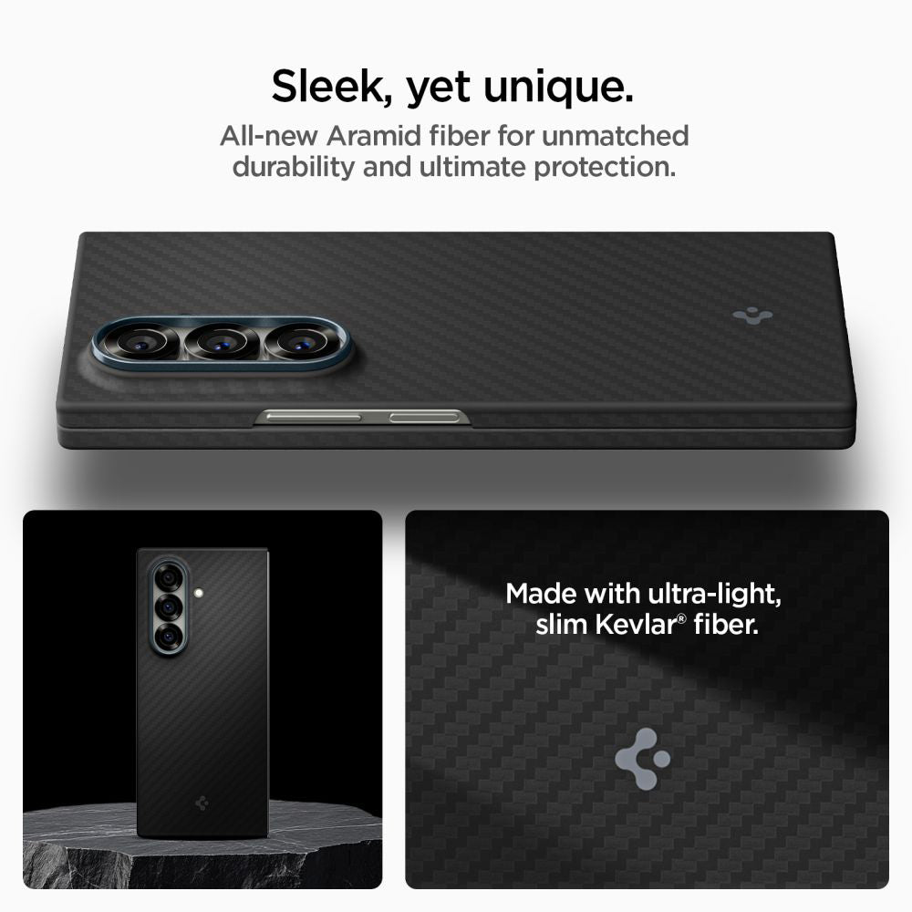 Ovitek za Samsung Galaxy Z Fold7 F966, Spigen, Air Skin, črn ACS09555