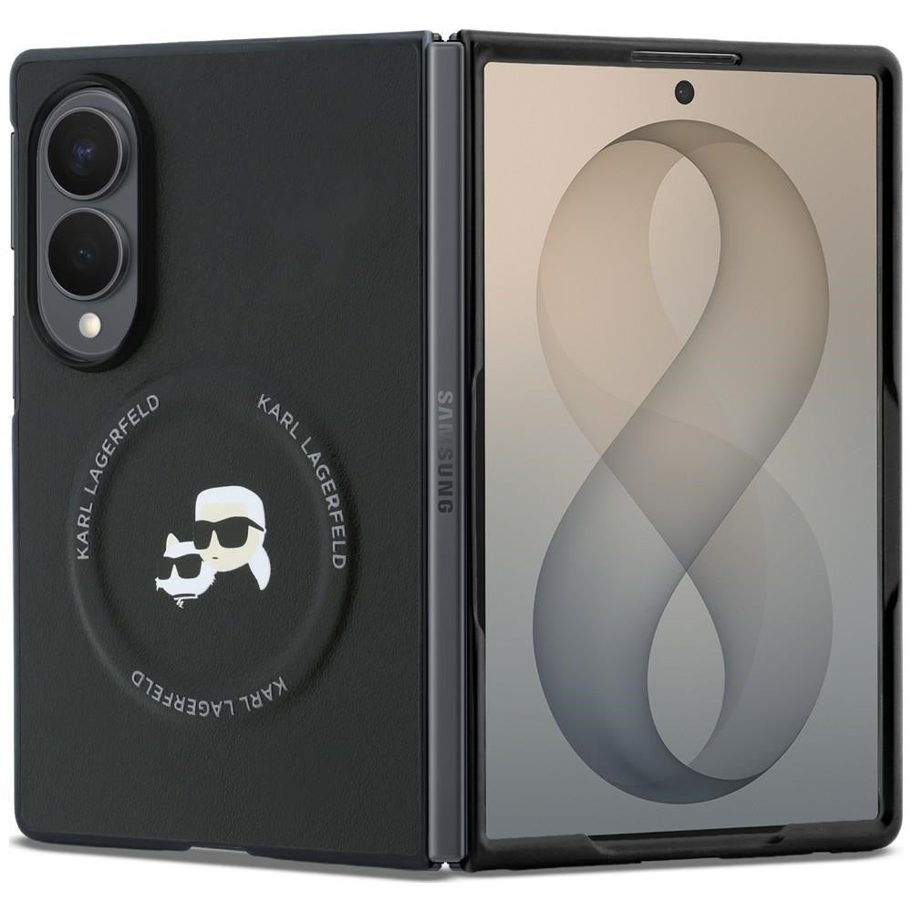 Ovitek za Samsung Galaxy Z Fold8 F971, Karl Lagerfeld, Karl & Choupette Head Pin, Črn