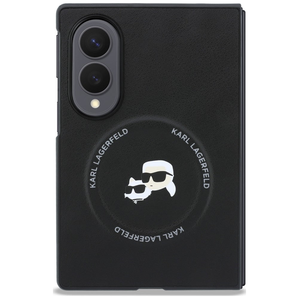 Ovitek za Samsung Galaxy Z Fold8 F971, Karl Lagerfeld, Karl & Choupette Head Pin, Črn