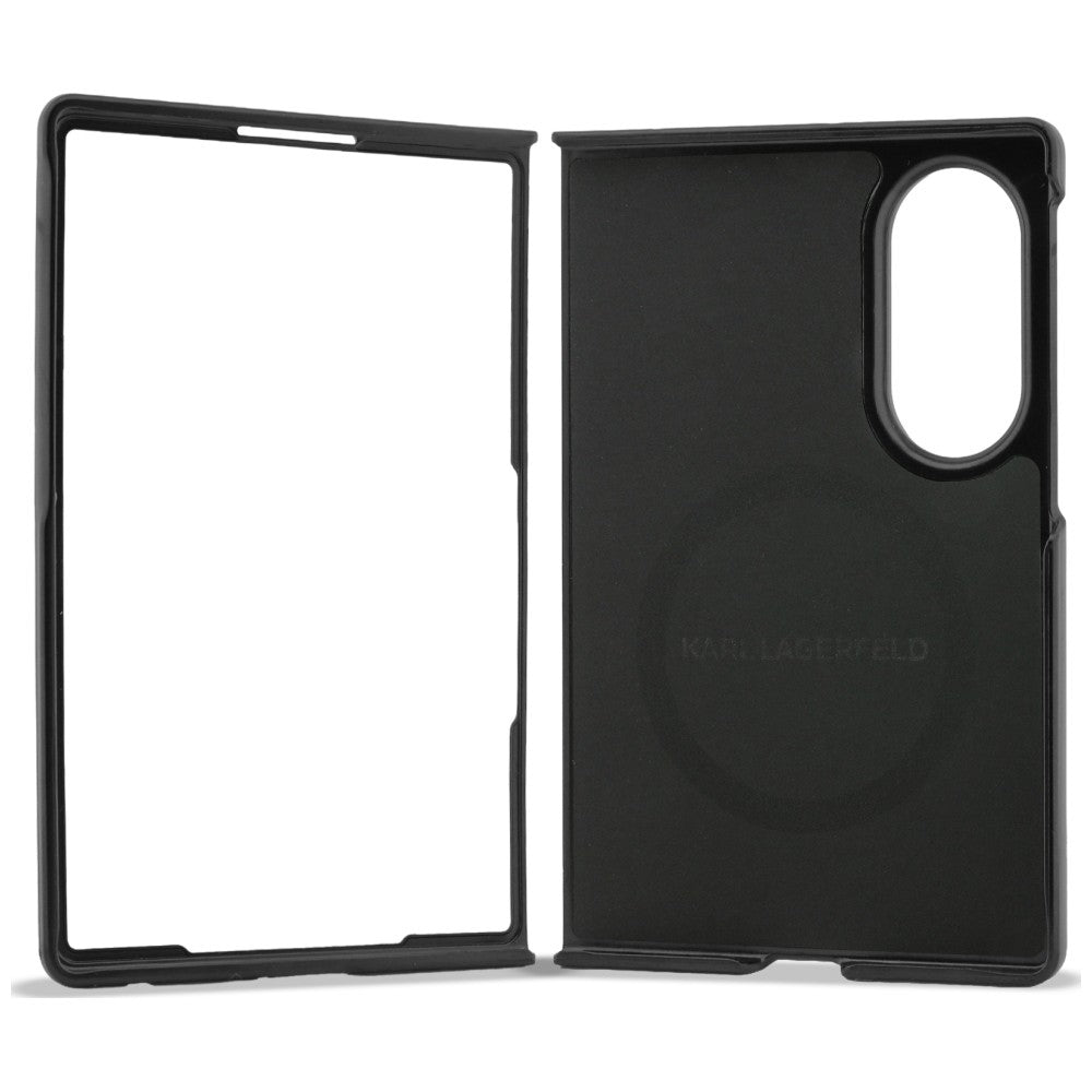 Ovitek za Samsung Galaxy Z Fold8 F971, Karl Lagerfeld, Karl & Choupette Head Pin, Črn