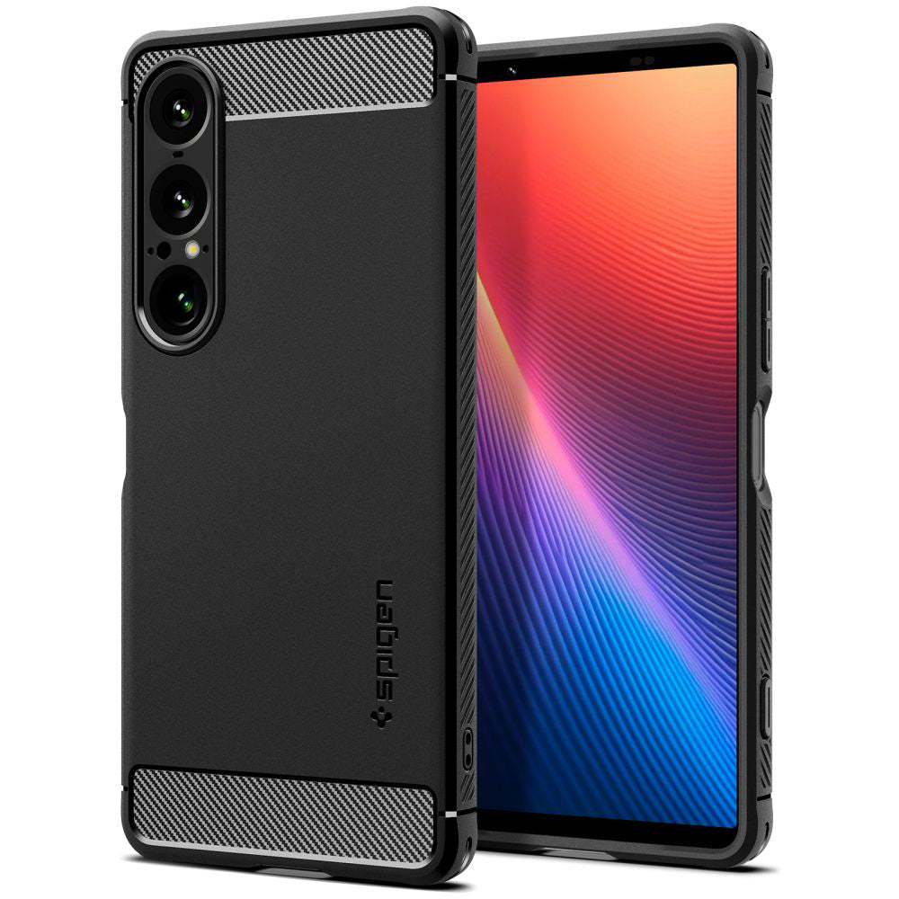 Ovitek za Sony Xperia 1 VII, Spigen, Rugged Armor, mat črn ACS09591