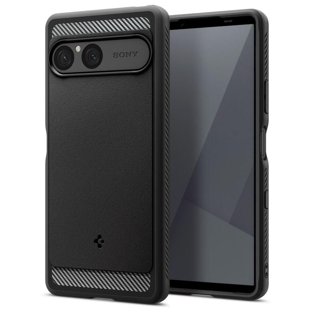 Ovitek za Sony Xperia 10 VII, Spigen, Rugged Armor, Črn ACS09592
