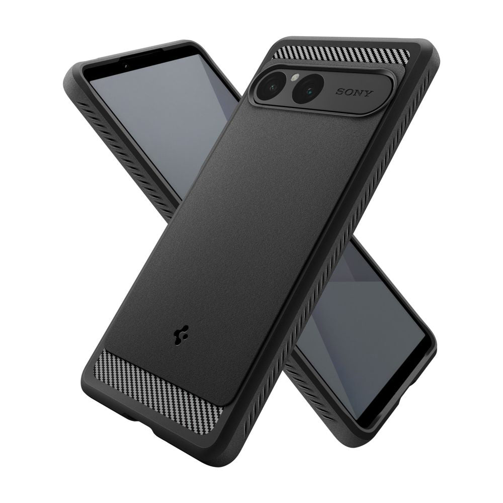 Ovitek za Sony Xperia 10 VII, Spigen, Rugged Armor, Črn ACS09592