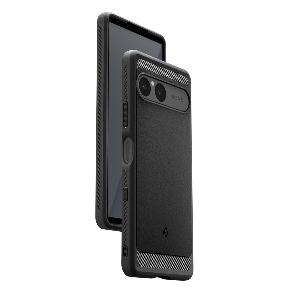 Ovitek za Sony Xperia 10 VII, Spigen, Rugged Armor, Črn ACS09592