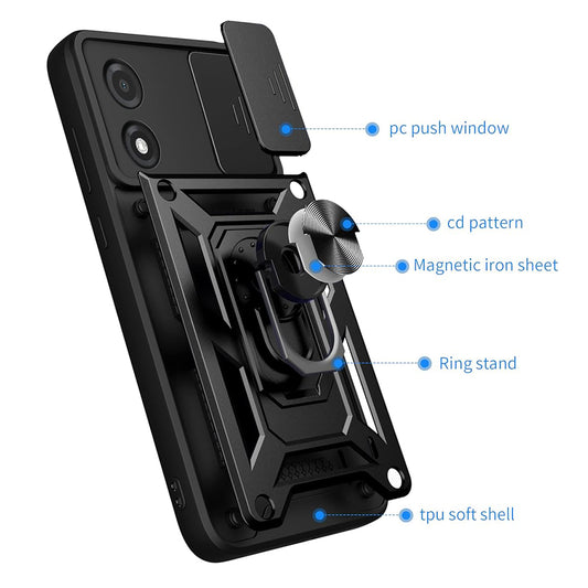 Ovitek za Tecno Pova 5 Pro, Techsuit, CamShield, Črn