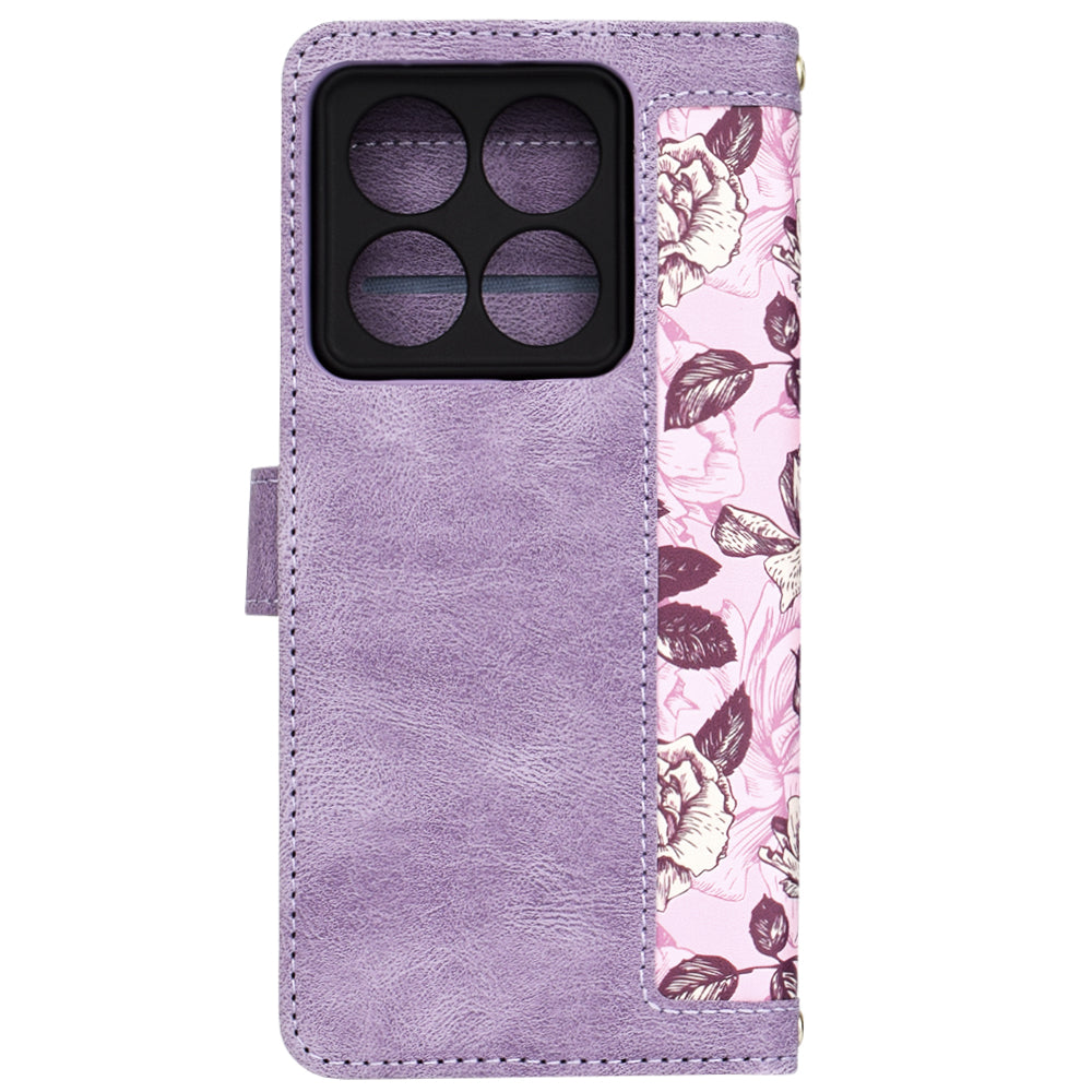 Ovitek za Xiaomi 14T Pro, Techsuit, FlipCraft, vijoličen