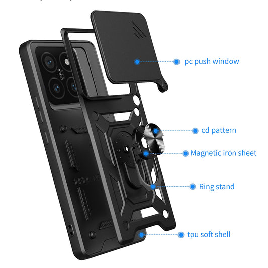 Ovitek za Xiaomi 14T, Techsuit, CamShield, Zelen