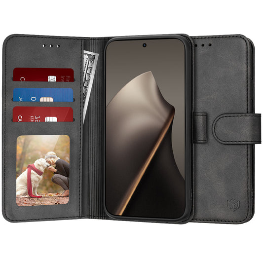 Ovitek za Xiaomi 15T, Techsuit, Diary Book, Črna
